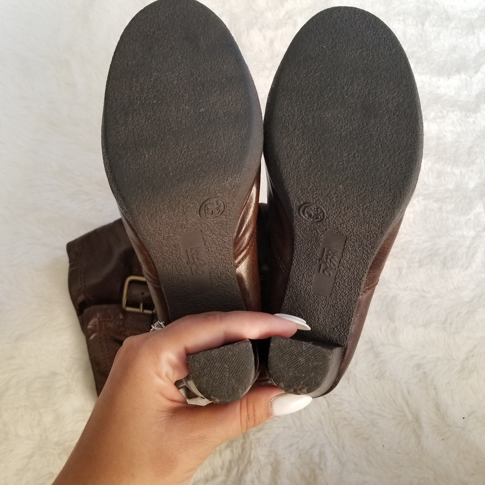 Host Pick💕Box-Tab Brown Mid/Low Rise Heeled Boots - Picture 8 of 12